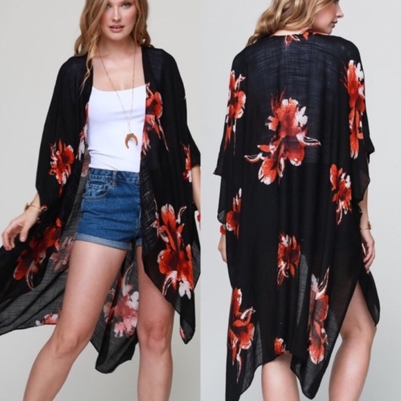 New! Black Floral  K I M O.N O - Picture 8 of 9
